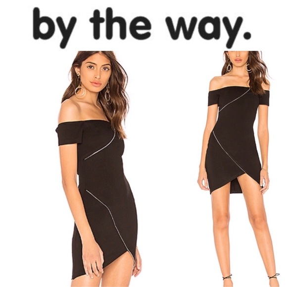 OFF SHOULDER ZIPPER DRESS